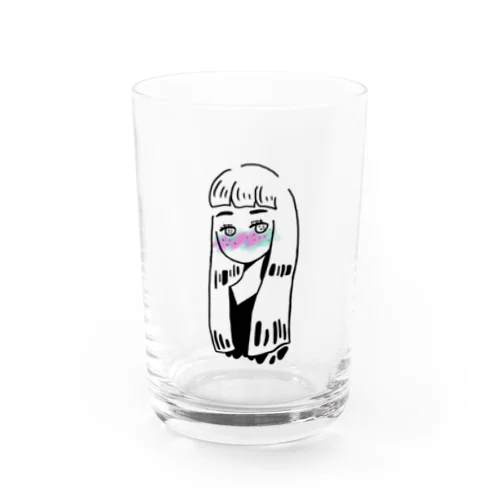 オン眉ロングそばかすちゃん Water Glass