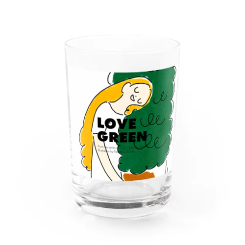 LOVE GREEN with logo Water Glass