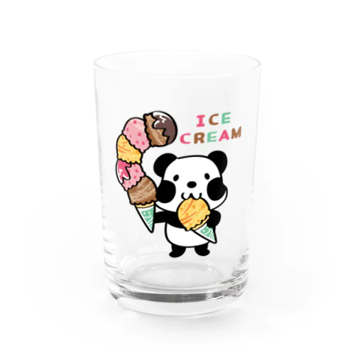 CT54ズレぱんだちゃん　アイスを食べよう_bs Water Glass