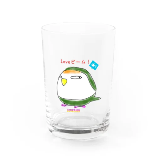 コザクラインコのLoveビーム！✨ Water Glass