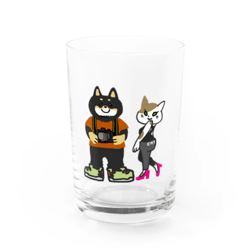 クロシバさんとニャン子さんのグラス Water Glass