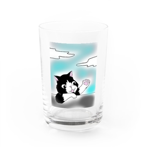 ハチワレ猫グラス Water Glass