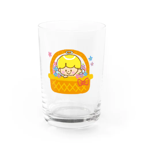 天使（花かご）のグラス Water Glass