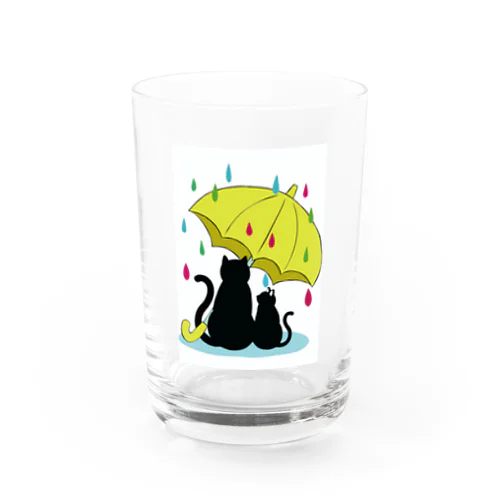 猫の雨宿り Water Glass