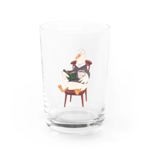 本を読むアヒル Water Glass