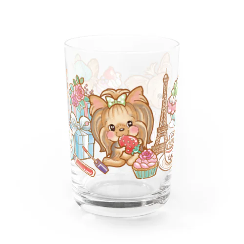 パリモードヨーキーちゃん Water Glass