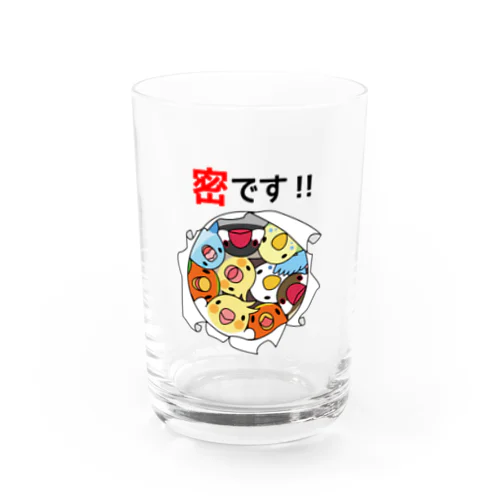 密です！鳥まみれ3密【まめるりはことり】 Water Glass