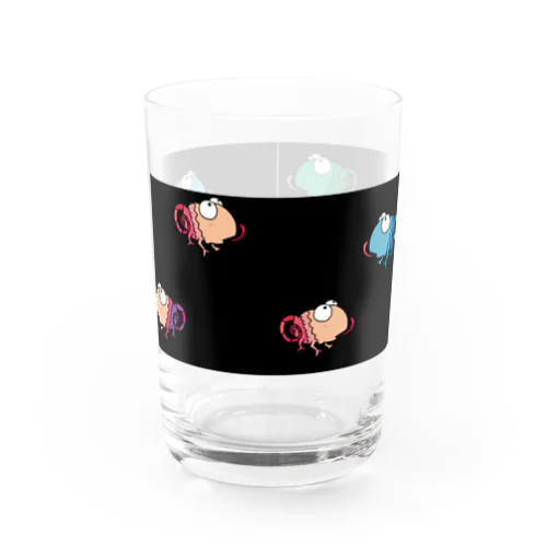 カメレオンワラワラ　黒ボーダー Water Glass