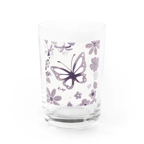 花と蝶 グラス