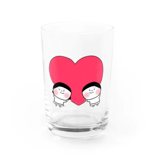 3歳の女の子と男の子 Water Glass