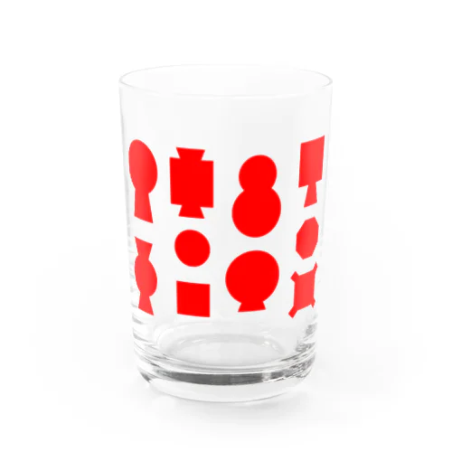 古墳（赤） Water Glass