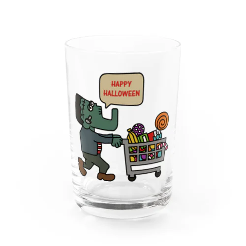 ハロウィンの為にお菓子を買いまくるフランケン Water Glass