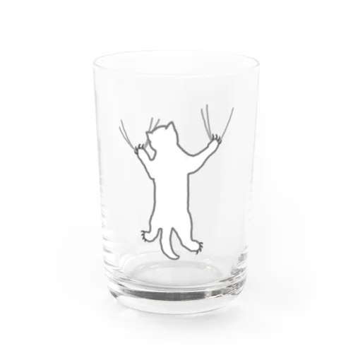 しがみつく白猫 Water Glass