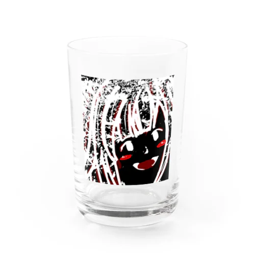 版画風おなのこ(朱) Water Glass