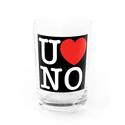 I LOVE UNO（白文字） グラス