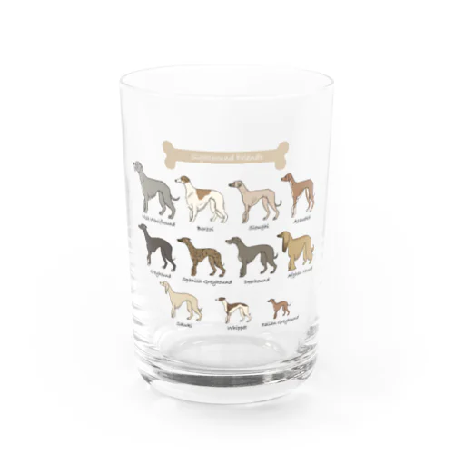 Sighthound Friends(淡色推奨) Water Glass