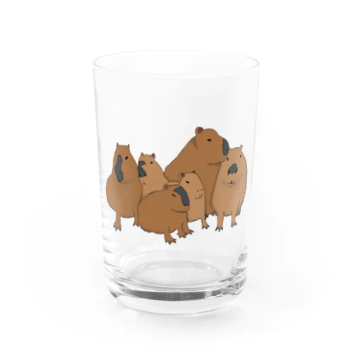 寄り添うカピバラ　 Water Glass