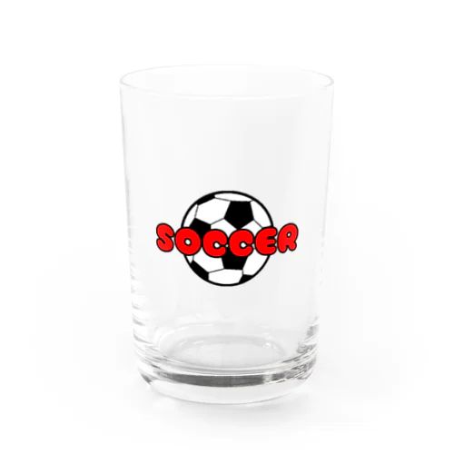 サッカーボール柄（レッド） Water Glass