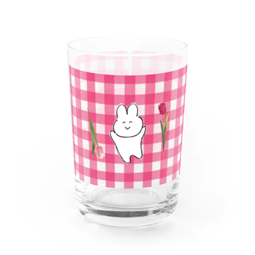 うさうさグラス（ピンク） Water Glass