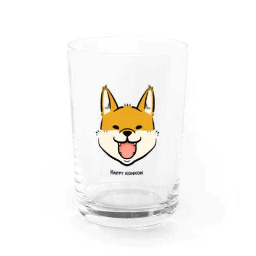 Happy konkon 狐 Water Glass