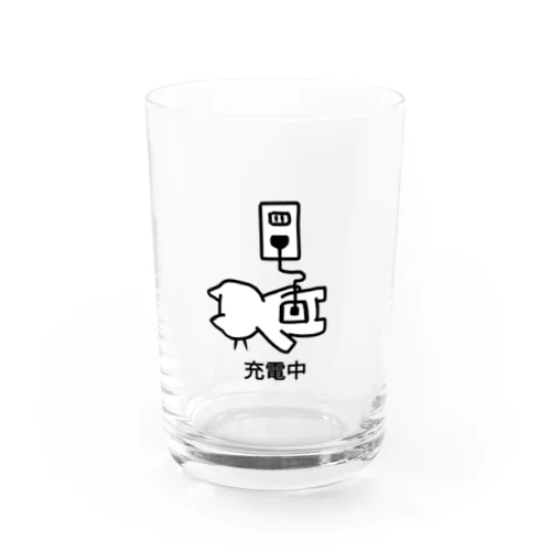 ねこっぽ　充電中 Water Glass