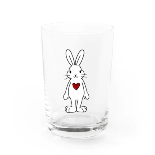 熱いハートを宿したうさぎちゃん Water Glass