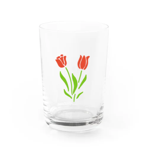 2輪のチューリップ Water Glass