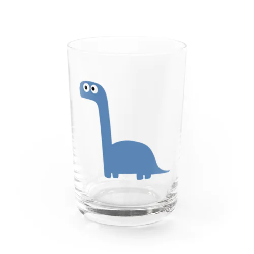 青い恐竜くん Water Glass