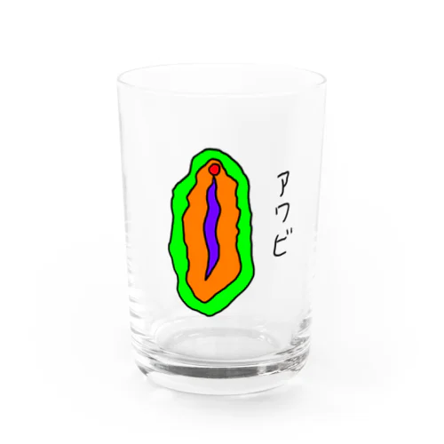 アワビの絵 Water Glass