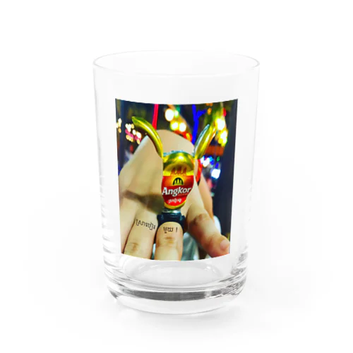 カンボジアビール文字 Water Glass