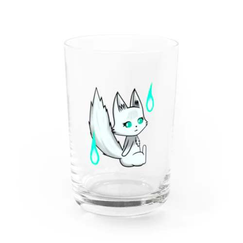 見返り美人な白銀妖狐ちゃん Water Glass