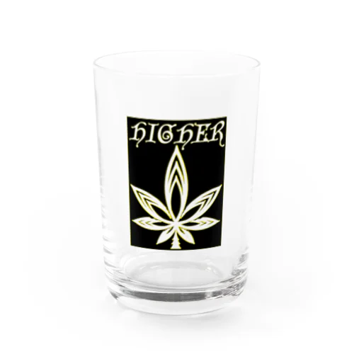 HIGHER original　ワッペン風ロゴ Water Glass