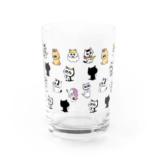 ふしぎ猫パンドラとなかまたち総柄 Water Glass