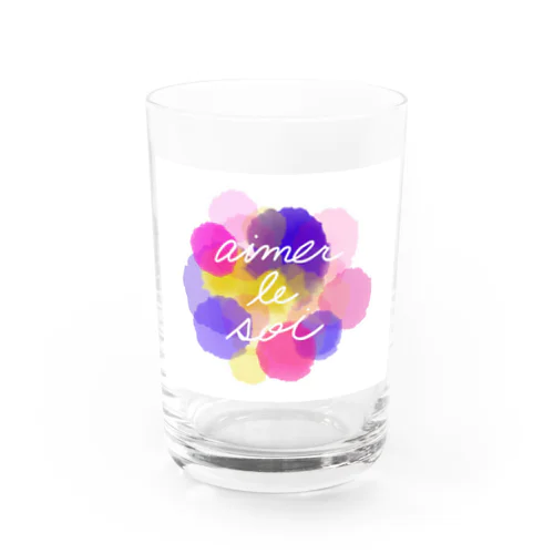 水彩 カラフル 愛 幸せ花 Water Glass