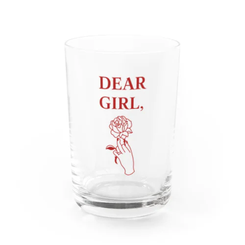 dear girl, red logo Water Glass