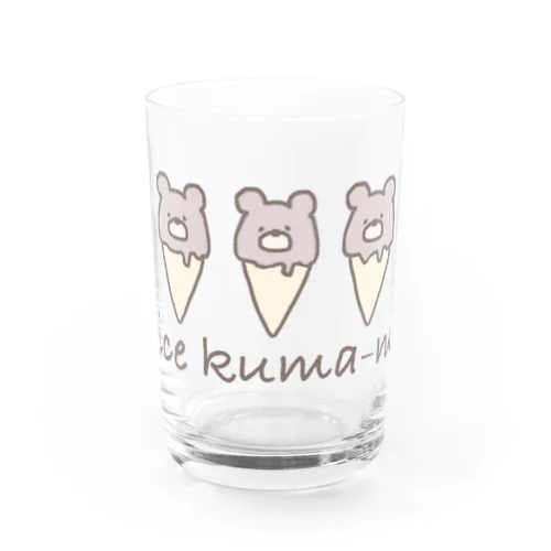 ice kuma-mʕ•ﻌ•✻ (色付き) Water Glass