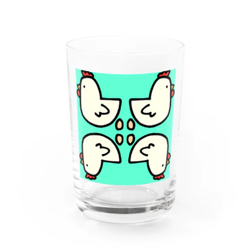 ニワトリだらけ Water Glass