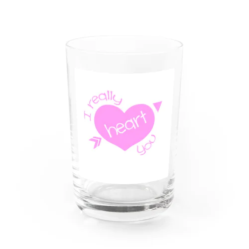 i really heart you デザイン Water Glass