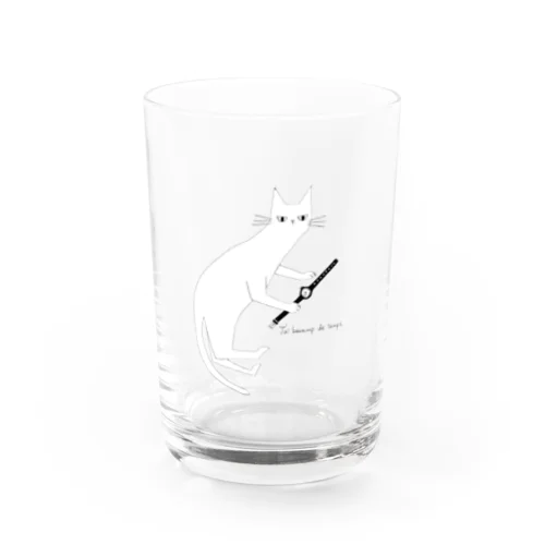 ネコと時計 Water Glass