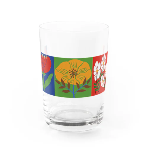 お花が咲いたグラス① Water Glass