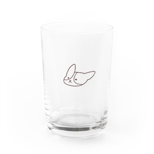 シンプルなコーギー (色 こげ茶) corgi Water Glass
