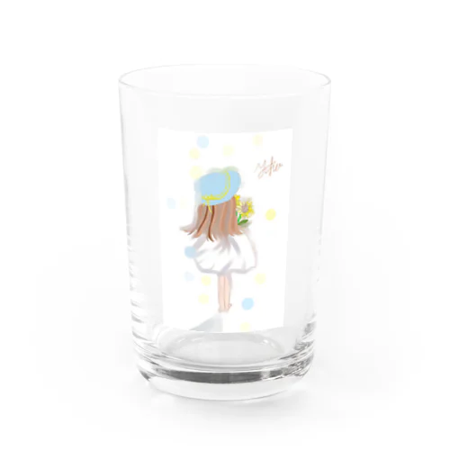 ひまわりと少女 Water Glass