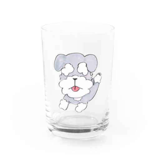 まゆげ犬のシュナウザー Water Glass