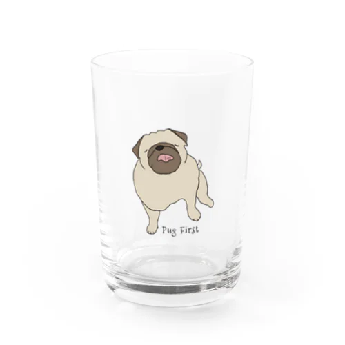 Pug First Water Glass