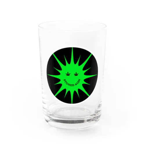 STONED AGIN Logo Water Glass