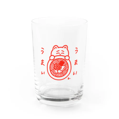 うまいラーメンうまい（red） Water Glass