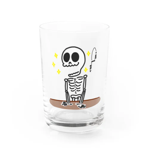 スカルくんやっほい Water Glass