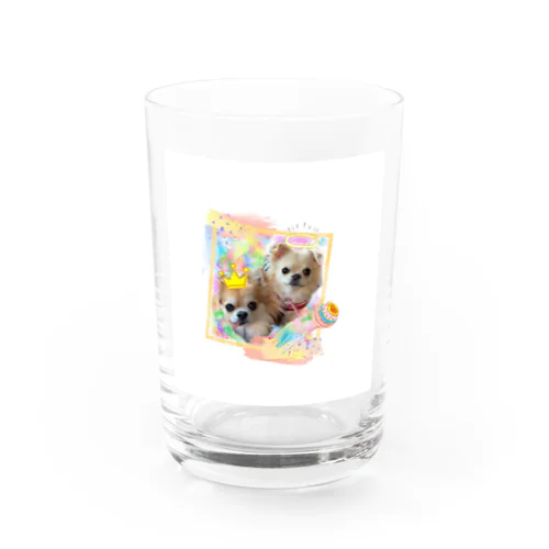 絵画風のチビちゃんとココちゃん Water Glass