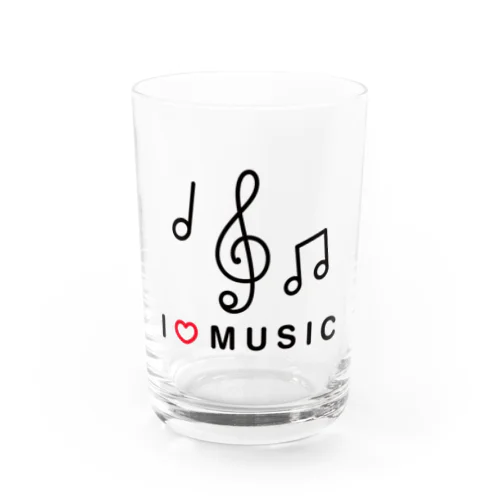 I LOVE MUSIC Water Glass