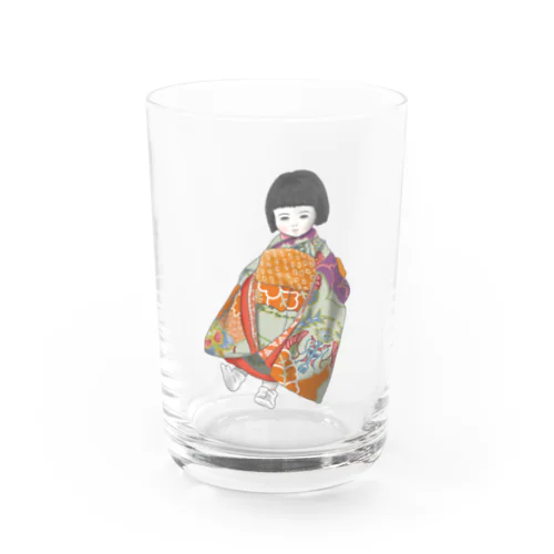 市松人形　茜 Water Glass